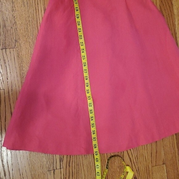 TALBOTS CLASSIC SLEEVELESS FIT & FLARE DRESS PINK CORAL 100% IRISH LINEN CAREER - Picture 9 of 9